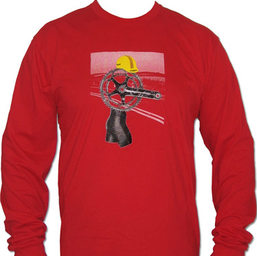 Men's long sleeve red t-shirt